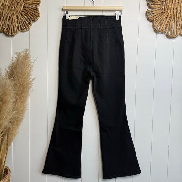 Free People flare pants high rise jeans black 29 - Picture 5 of 7